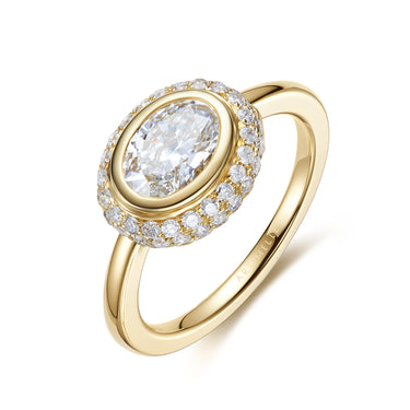 Magic Ellipse Halo Diamond Ring
