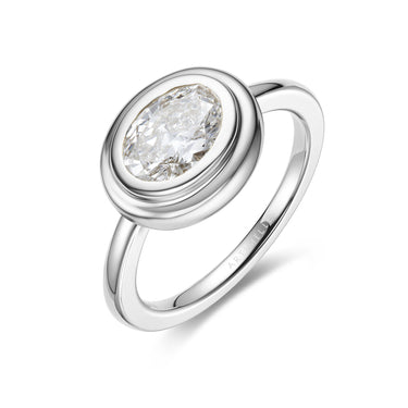 Magic Ellipse Bezel Diamond Ring