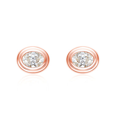 Magic Ellipse Bezel Earring Studs