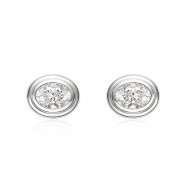 Magic Ellipse Bezel Earring Studs