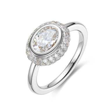 Magic Ellipse Halo Diamond Ring