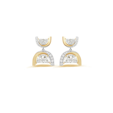 曙光Magic · 半月形培育钻石坠型耳饰