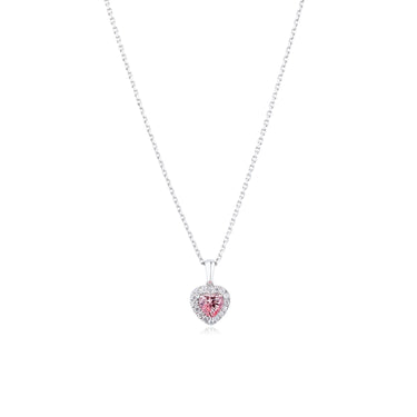 Cherish Heart Pink Sapphire Necklace