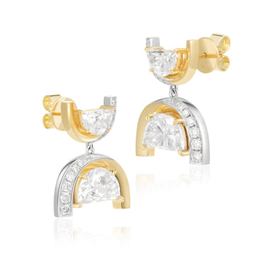 曙光Magic · 半月形培育钻石坠型耳饰