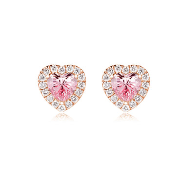 Cherish Heart Pink Sapphire Earring Studs