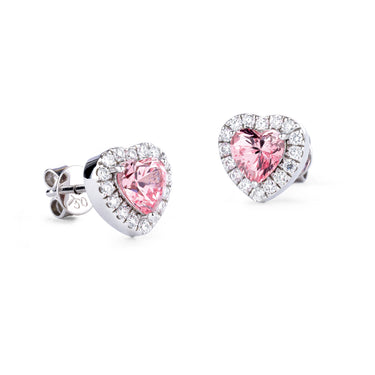 Cherish Heart Pink Sapphire Earring Studs