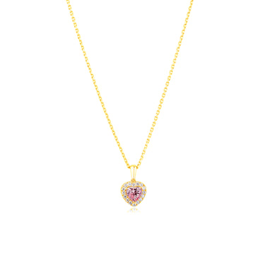 Cherish Heart Pink Sapphire Necklace