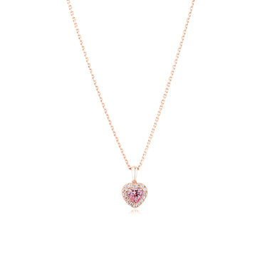 Cherish Heart Pink Sapphire Necklace